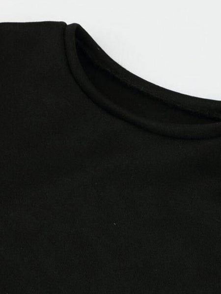 Long Sleeve Round Neck Printed Pullover Sweatshirt