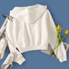 Long Sleeve Solid Casual Sweatshirts