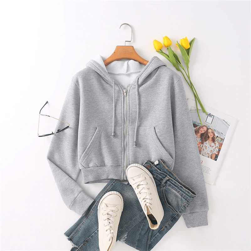 Long Sleeve Solid Casual Sweatshirts