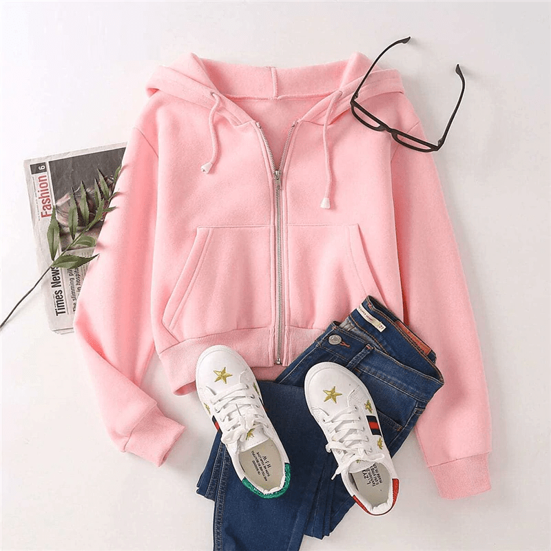 Long Sleeve Solid Casual Sweatshirts