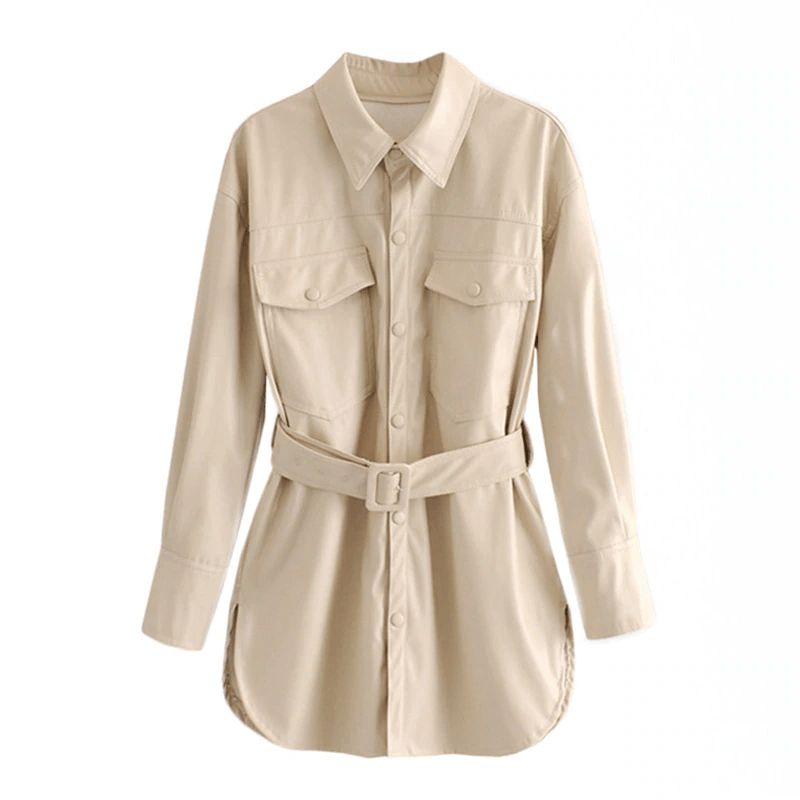 Long Sleeve Streetwear Solid Coat