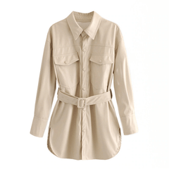 Long Sleeve Streetwear Solid Coat