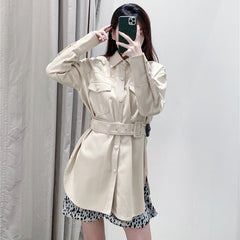 Long Sleeve Streetwear Solid Coat