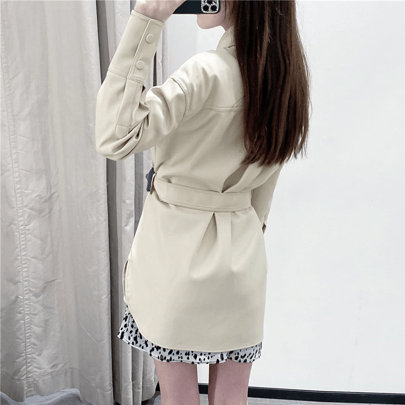 Long Sleeve Streetwear Solid Coat