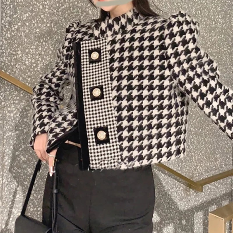 Long Sleeve Vintage Patchwork Short Jacket