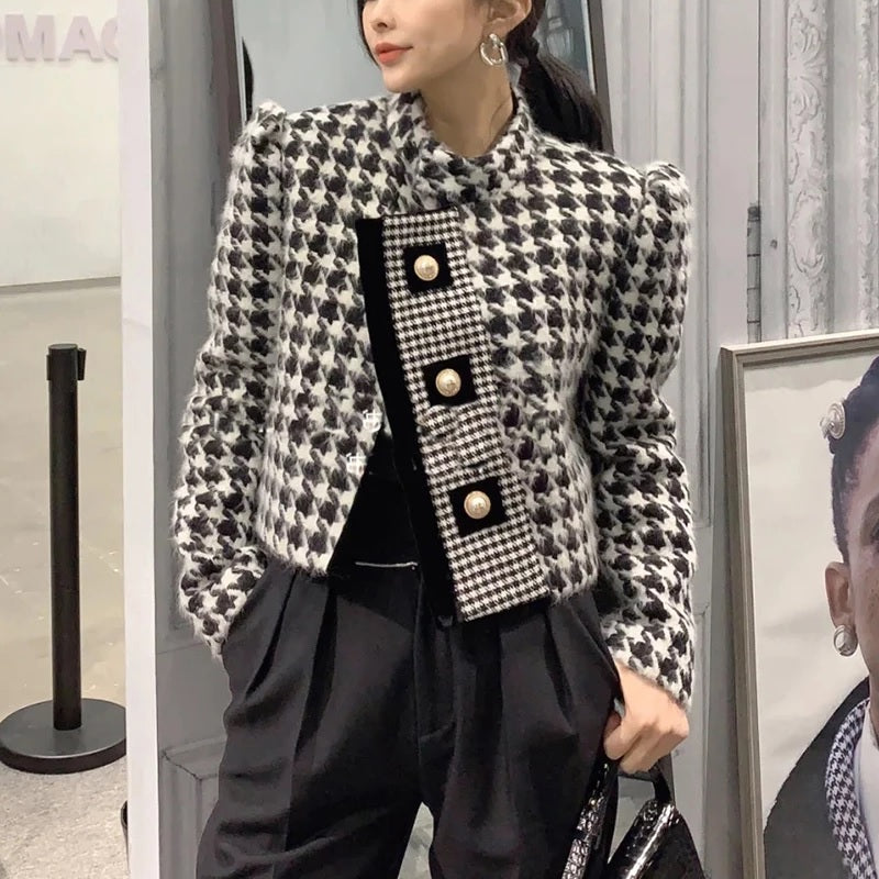 Long Sleeve Vintage Patchwork Short Jacket