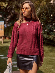 Long Sleeves Open Shoulder Acrylic Sweaters