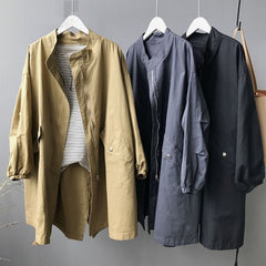 Loose Batwing Long Sleeve Windbreaker Zipper Up Oversize Coat