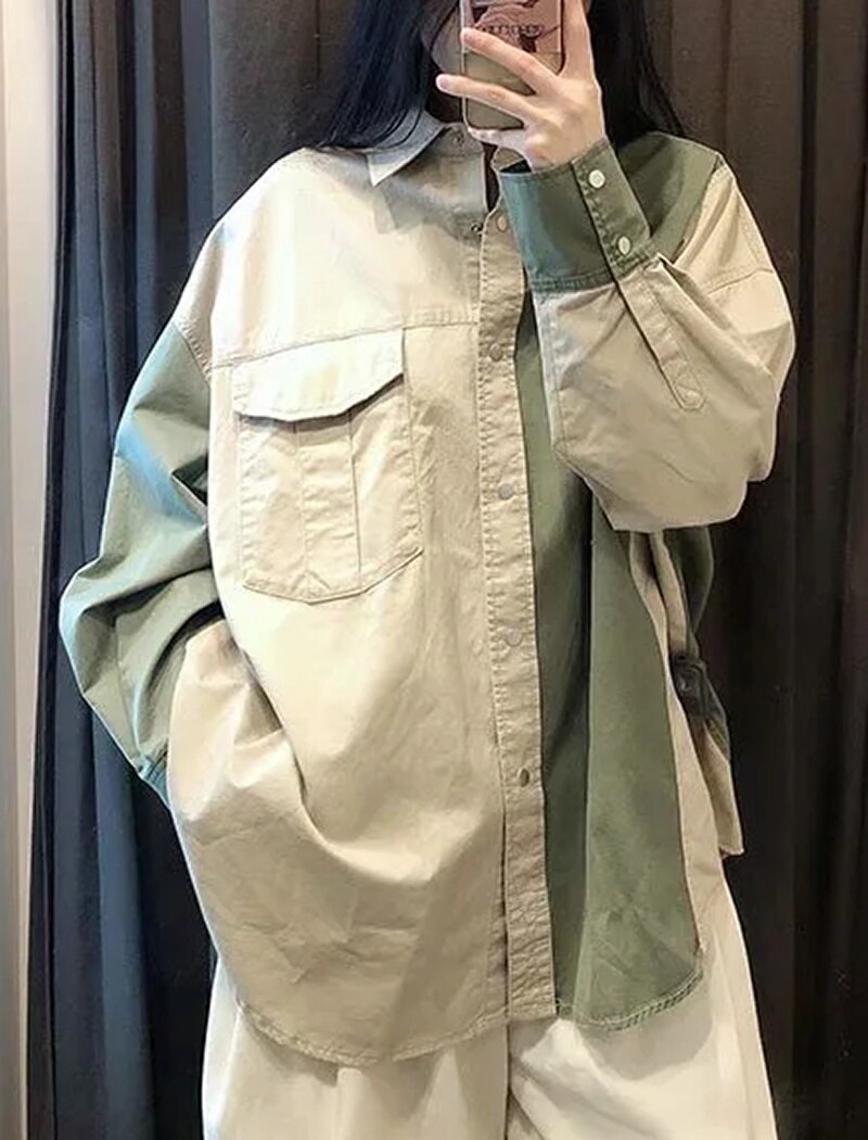 Loose Long Sleeve Cotton Coat