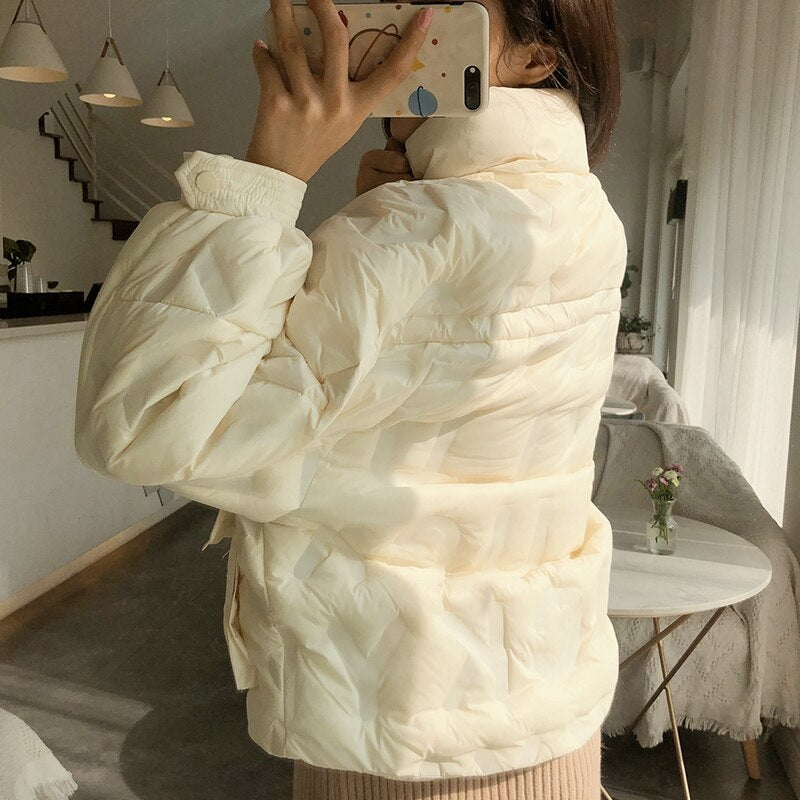 Loose Stand Collar Sweet Candy Colo Duck Down Jackets