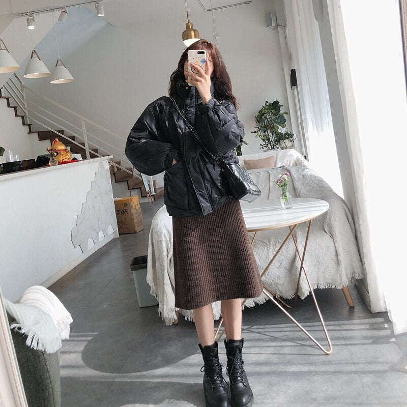Loose Stand Collar Sweet Candy Colo Duck Down Jackets