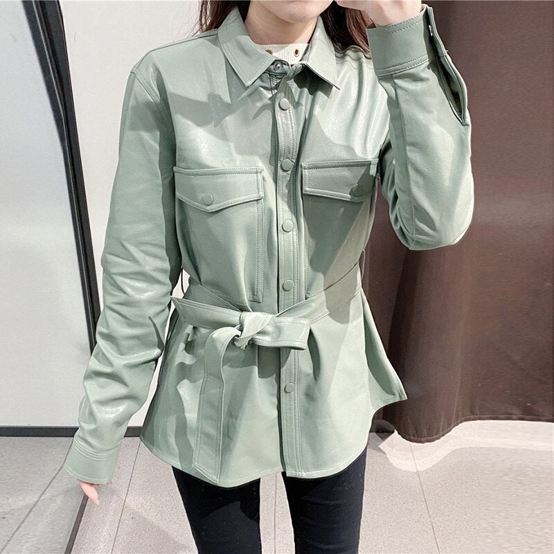 Loose Turn Down Collar Casual Long Sleeve Street Wear Jackets