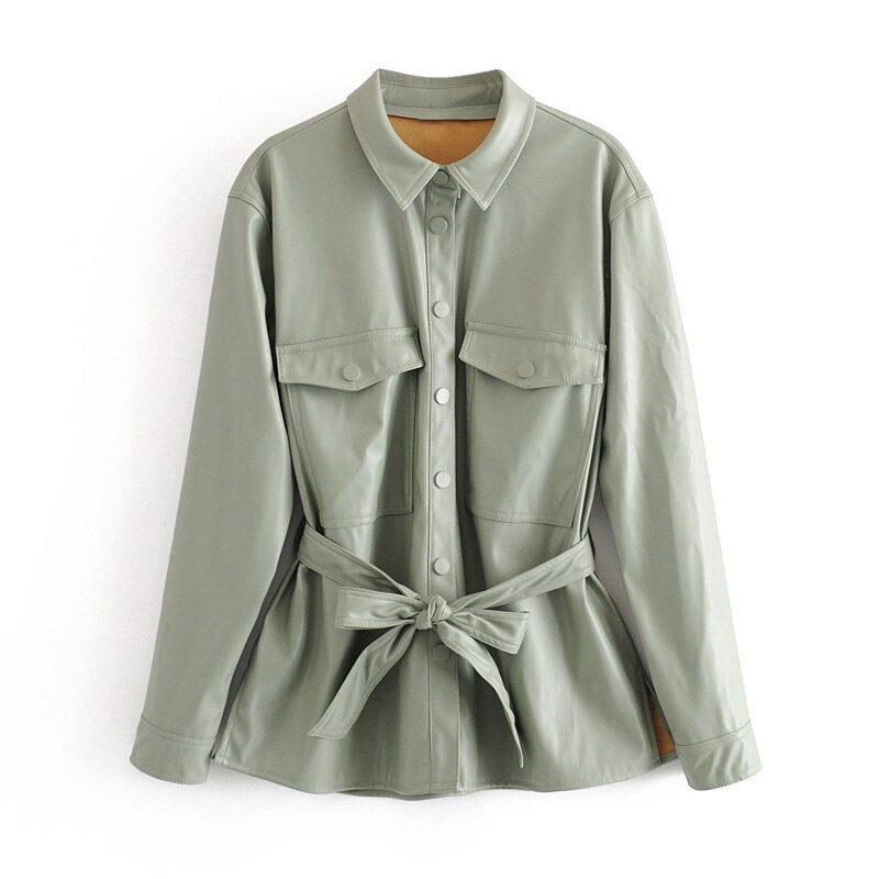 Loose Turn Down Collar Casual Long Sleeve Street Wear Jackets