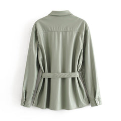 Loose Turn Down Collar Casual Long Sleeve Street Wear Jackets
