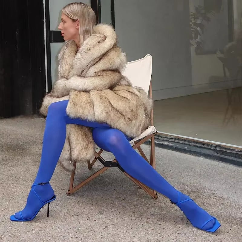 Luxurious Lapel Faux Fur Midi Thick Warm Oversize Cardigan Coat