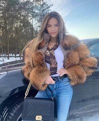 Luxury High Quality Real Raccoon Fur Coat Outwears