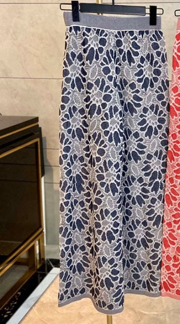 Luxury High Set Hollow Out Outfits leg Pants Cardigan