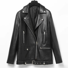 Luxury Outwear Zipper Basic Coat Motor Biker Jacket