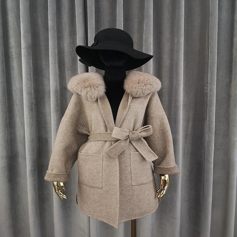 Luxury Oversized Real Fox Fur Hooded coats