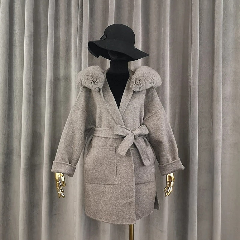 Luxury Oversized Real Fox Fur Hooded coats