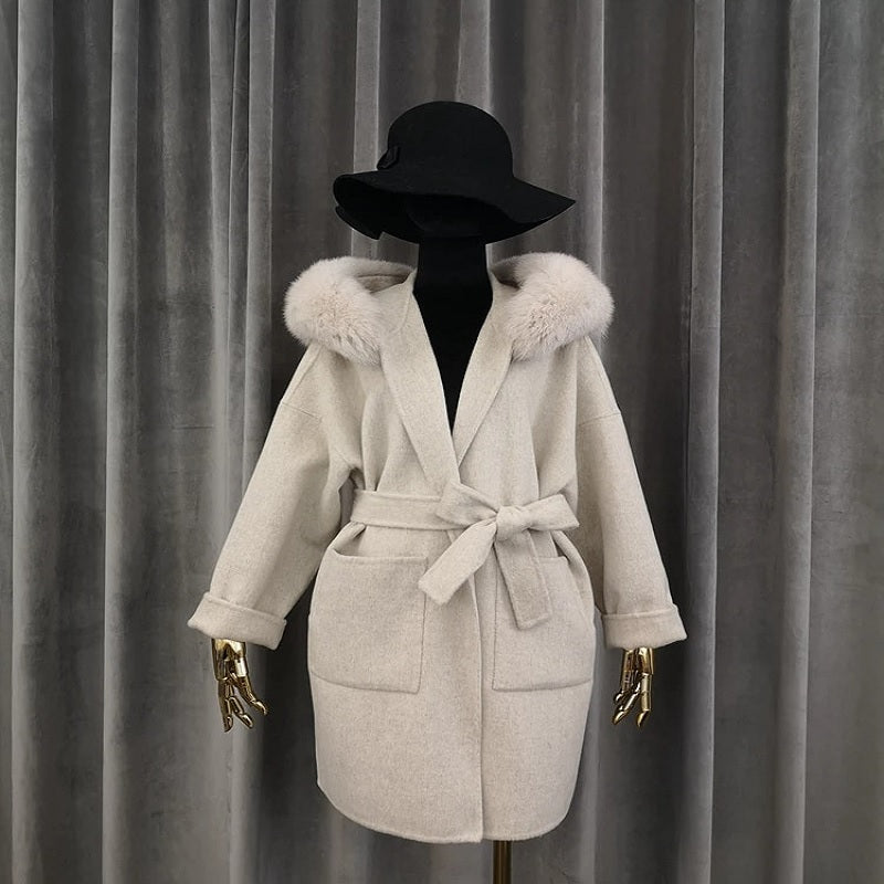 Luxury Oversized Real Fox Fur Hooded coats