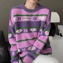 Luxury Round Neck Soft Pullover Full Sleeve Loose Wool Knit Cashmere Sweater
