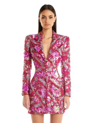 Luxury Zipper Sequin Slim Non Above Knee Stretch Blazer