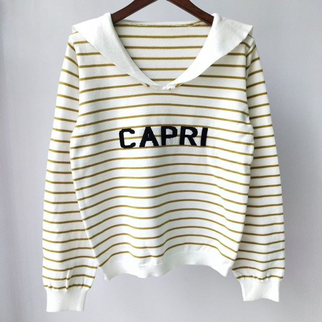 Luxury design Sweaters branded letter long Sleeve Sailor Collar knitted
