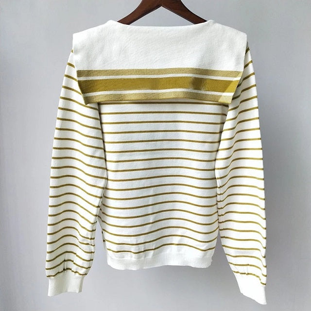 Luxury design Sweaters branded letter long Sleeve Sailor Collar knitted