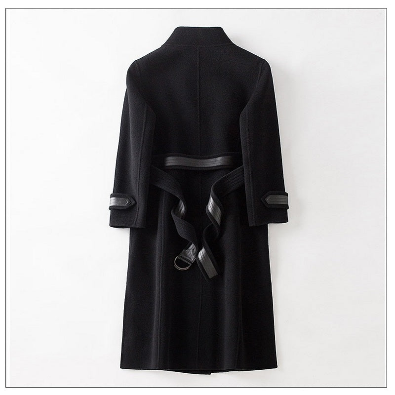 Mid-length Single-breasted Wool Cashmere Blend Coat
