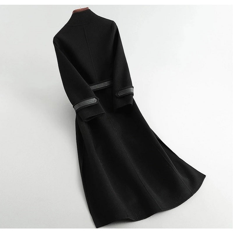 Mid-length Single-breasted Wool Cashmere Blend Coat