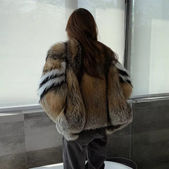 Natural Fox Fur Coat Fur One Fashion Jacket