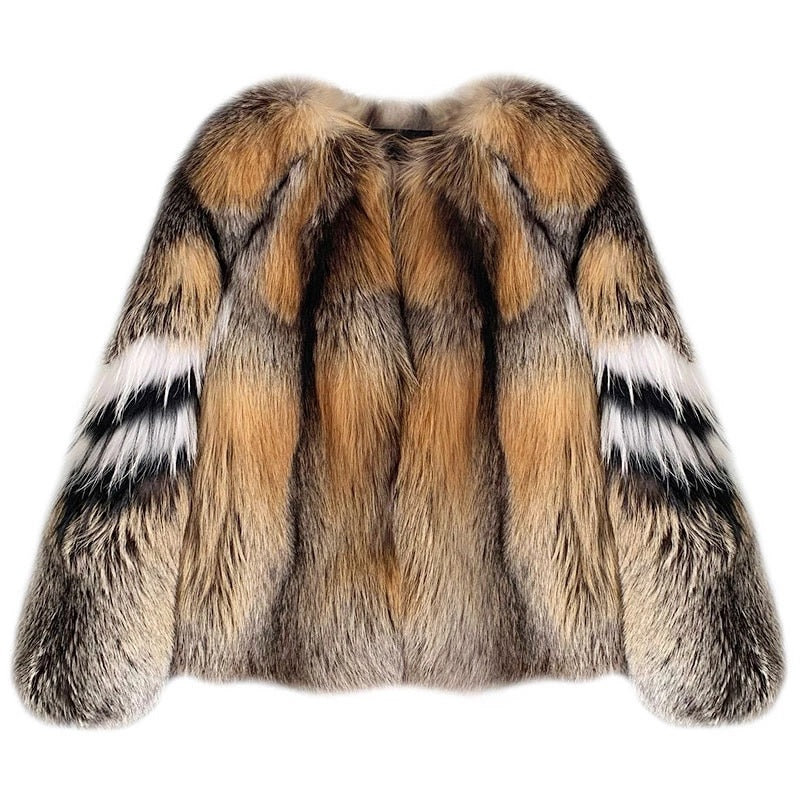 Natural Fox Fur Coat Fur One Fashion Jacket