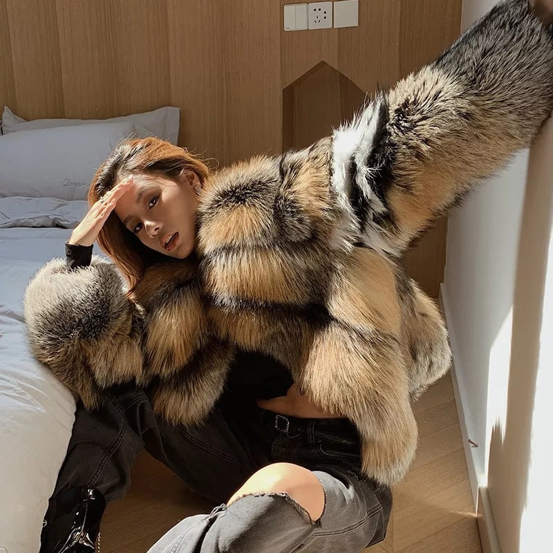 Natural Fox Fur Coat Fur One Fashion Jacket