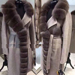 Natural Fox Fur Elegant Lady Streetwear Plus Size Coat