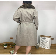 Natural Fox Fur Elegant Lady Streetwear Plus Size Coat