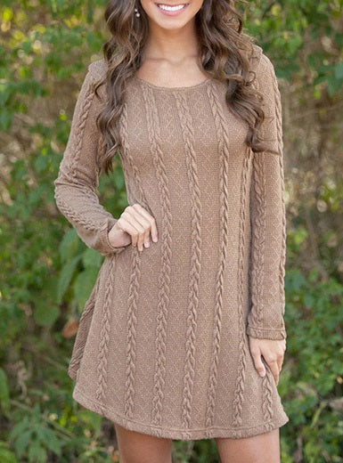 Neutral Tones Short Dress Sweater
