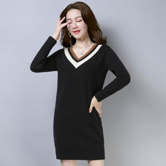New Cashmere Sweater Bottoming Medium Loose Wool Knitted Dress.