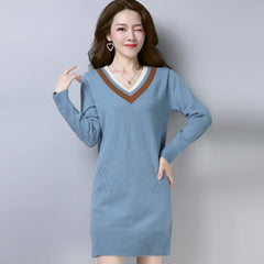 New Cashmere Sweater Bottoming Medium Loose Wool Knitted Dress.