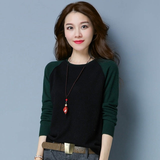 Fashion Loose Bottoming Top Low Collar Sweater