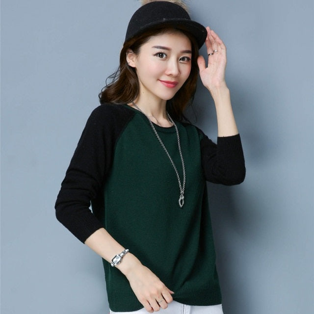 Fashion Loose Bottoming Top Low Collar Sweater