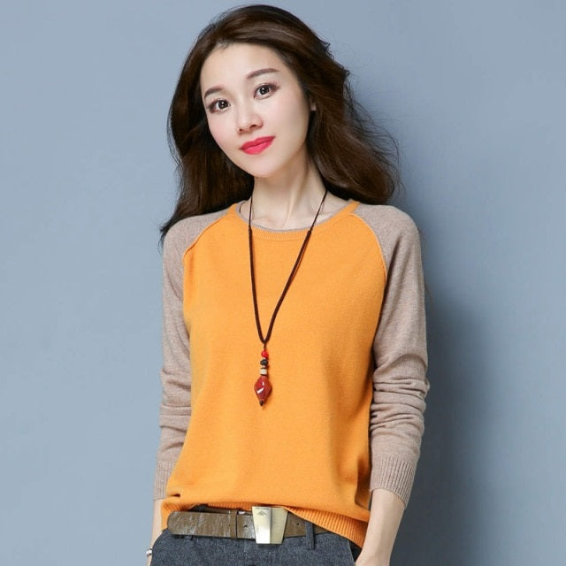 Fashion Loose Bottoming Top Low Collar Sweater