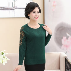 New Middle Aged Long Sleeved Bottoming Shirt Sweater