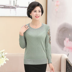 New Middle Aged Long Sleeved Bottoming Shirt Sweater