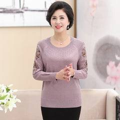 New Middle Aged Long Sleeved Bottoming Shirt Sweater