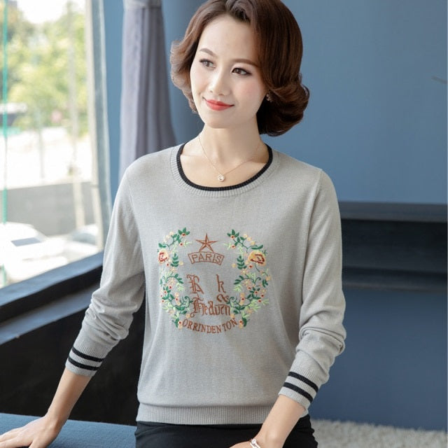 New Middle Aged Long Sleeves Short Bottoming Shirts Sweaters.