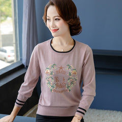New Middle Aged Long Sleeves Short Bottoming Shirts Sweaters.