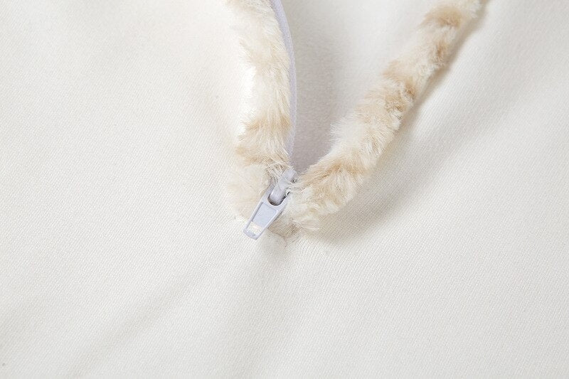 New Plus Fleece Collar Navel Loose Sweatshirt