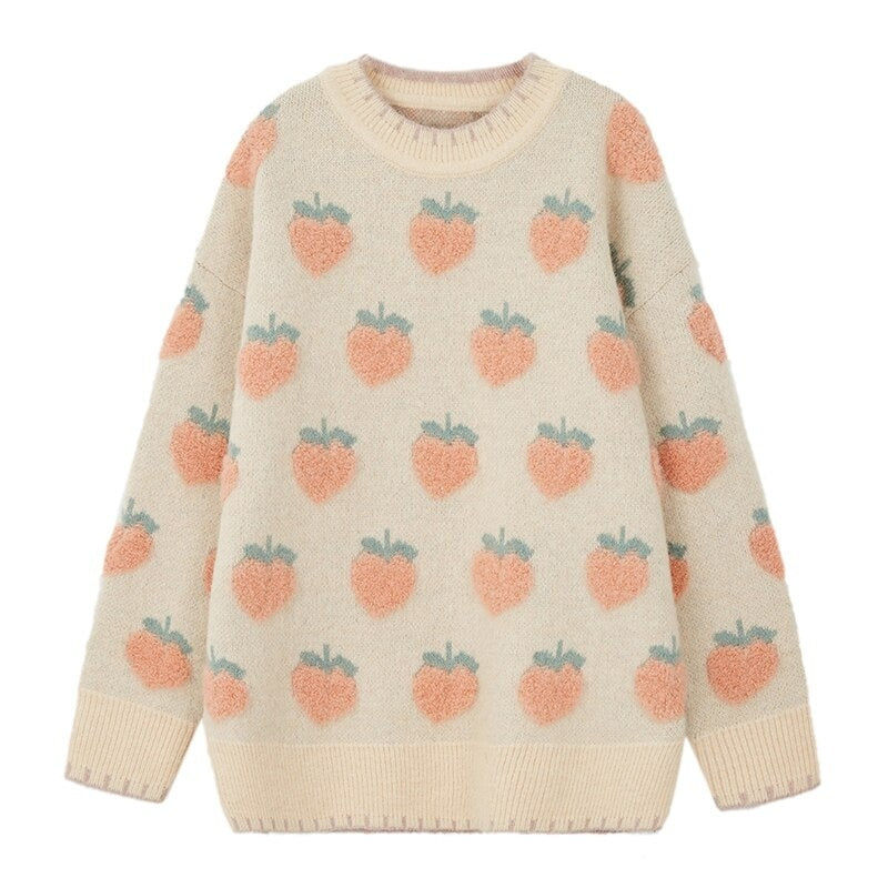 New Retro Loose Sweet Lazy Wind Thick Knitted Pullover Sweater