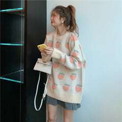 New Retro Loose Sweet Lazy Wind Thick Knitted Pullover Sweater